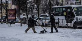 Первый снег в Смоленске: фоторепортаж