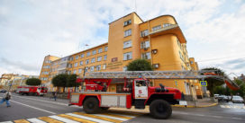 В центре Смоленска прошли масштабные учения пожарных и спасателей